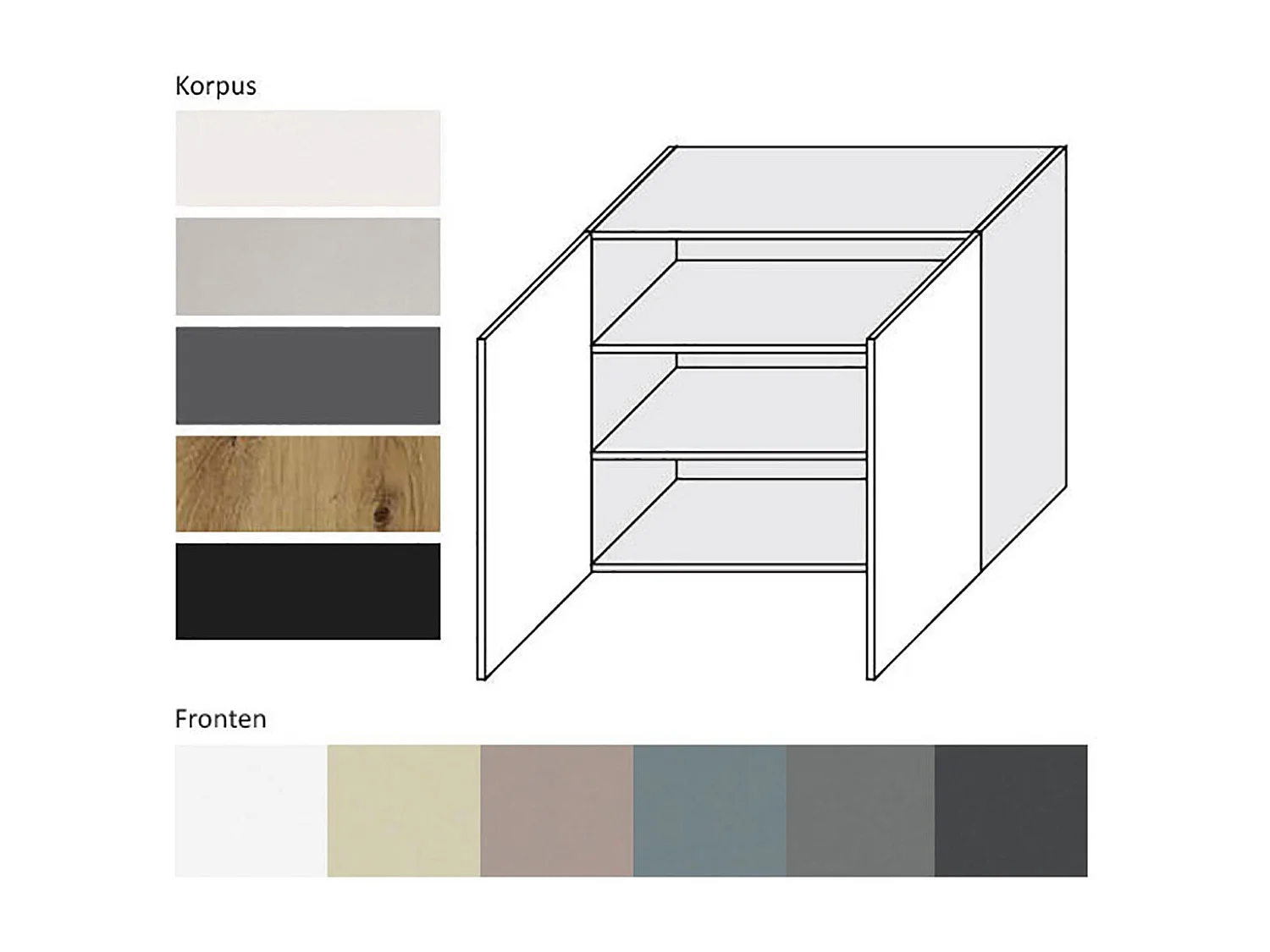 KÜCHENHÄNGESCHRANK Kvantum W3/90 Vanille Matt / Grau Matt 90 / 32,5 / 72cm