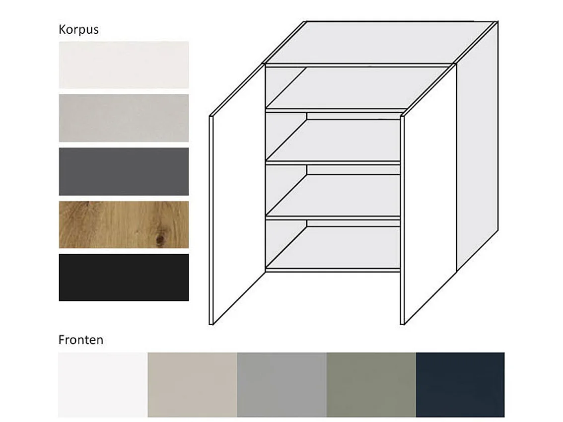 KÜCHENHÄNGESCHRANK Kvantum W4/90 Graphit Matt / Schwarz Matt 90 / 32,5 / 96cm