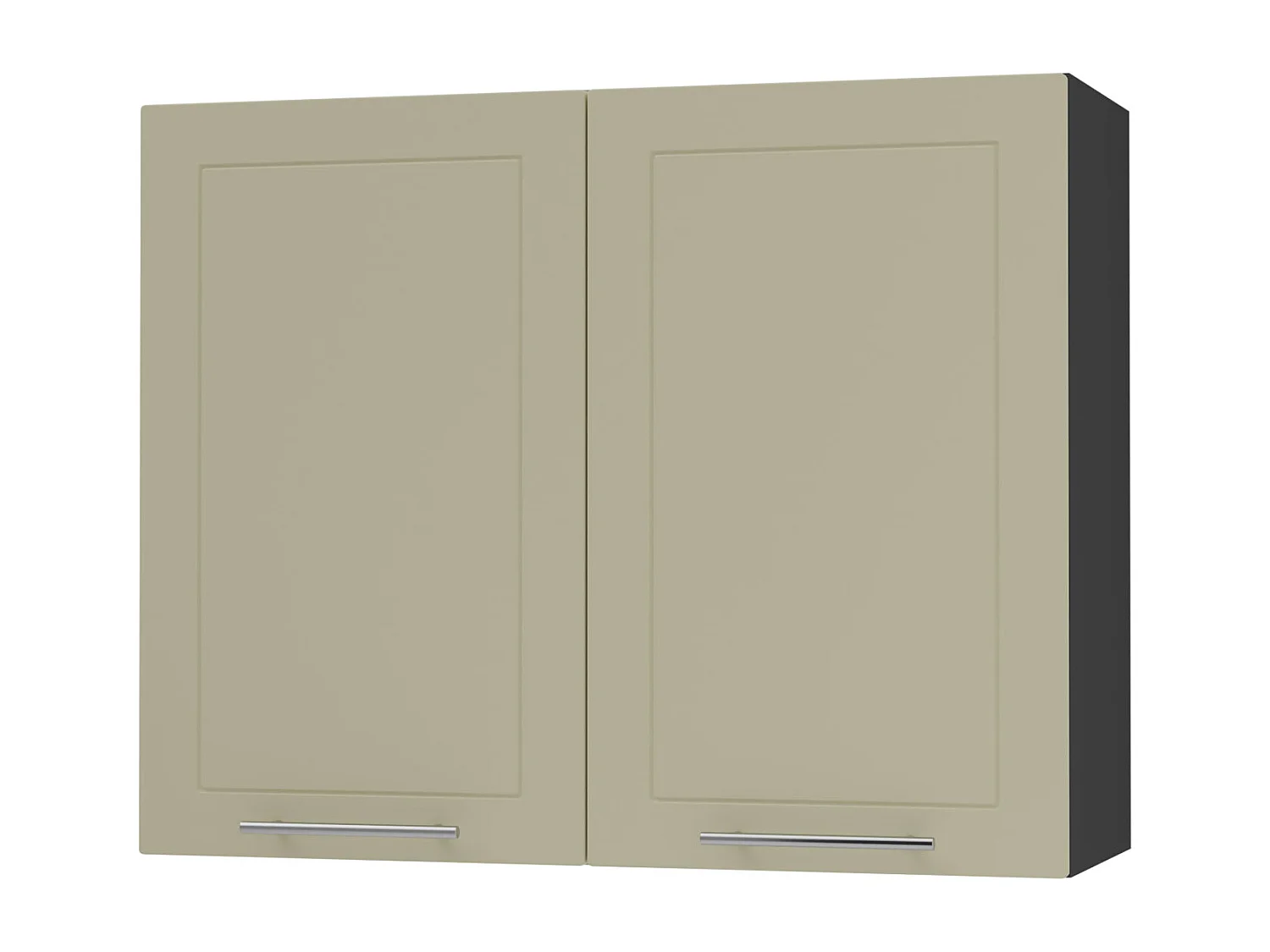 KÜCHENHÄNGESCHRANK Kvantum W3/90 Vanille Matt / Schwarz Matt 90 / 32,5 / 72cm