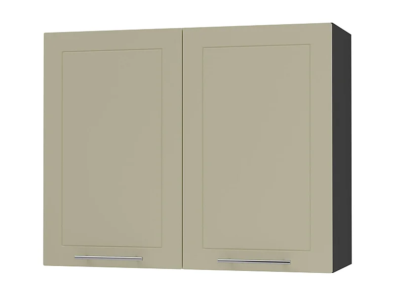 KÜCHENHÄNGESCHRANK Kvantum W3/90 Vanille Matt / Schwarz Matt 90 / 32,5 / 72cm