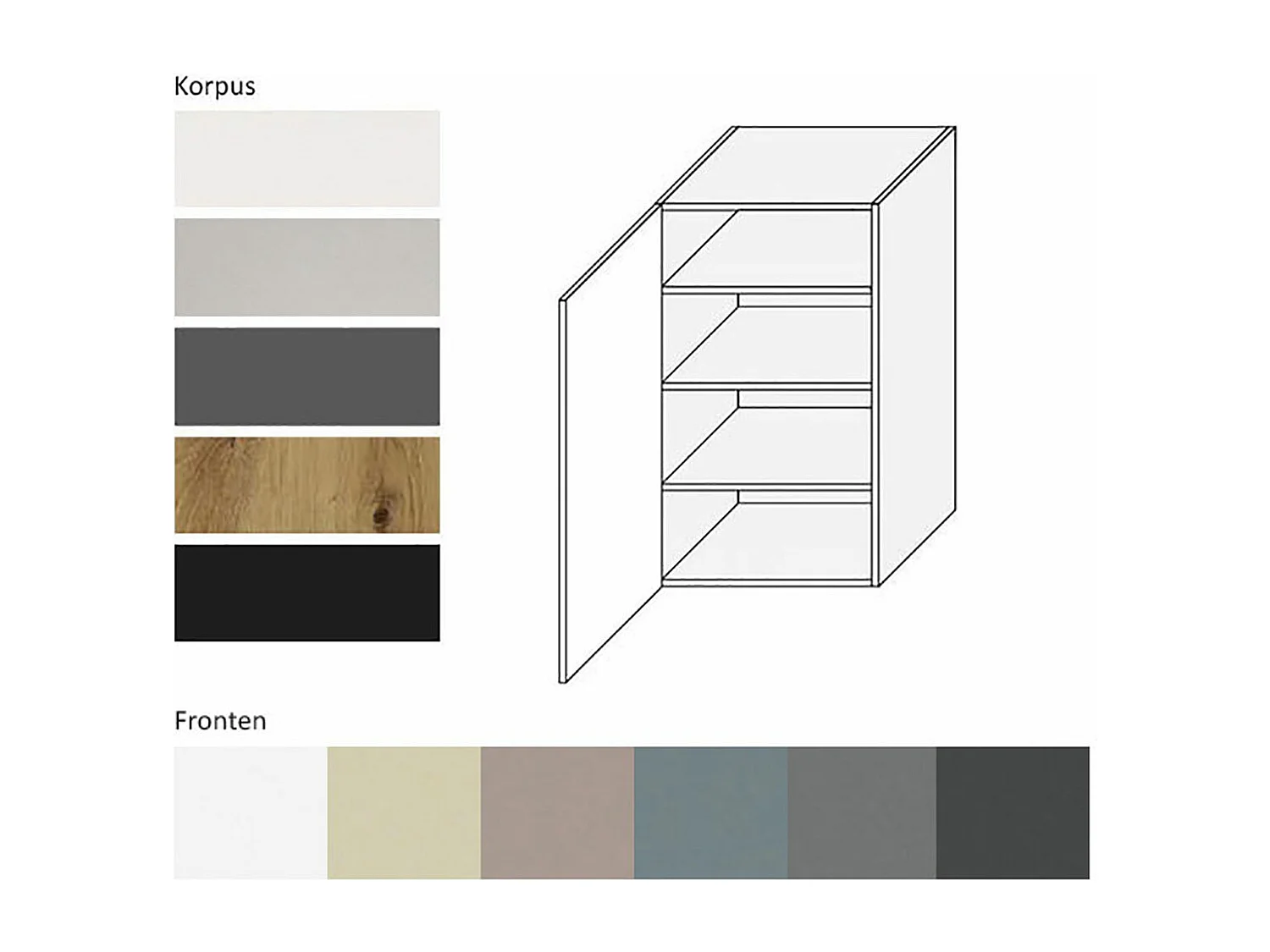 KÜCHENHÄNGESCHRANK Kvantum W4/50 Beige Matt / Lava Matt 50 / 32,5 / 96cm