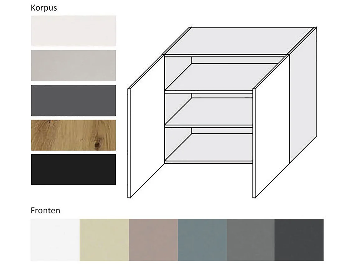 KÜCHENHÄNGESCHRANK Kvantum W3/90 Graphit Matt / Lava Matt 90 / 32,5 / 72cm