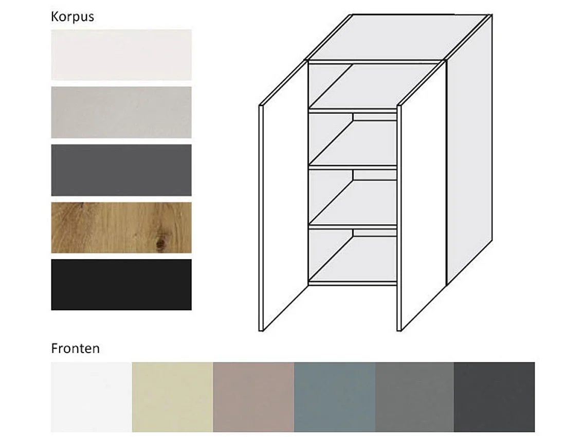 KÜCHENHÄNGESCHRANK Kvantum W4/60 Mint Matt / Eiche Artisan Matt 60 / 32,5 / 96cm