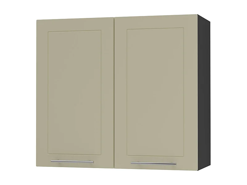 KÜCHENHÄNGESCHRANK Kvantum W3/80 Vanille Matt / Schwarz Matt 80 / 32,5 / 72cm