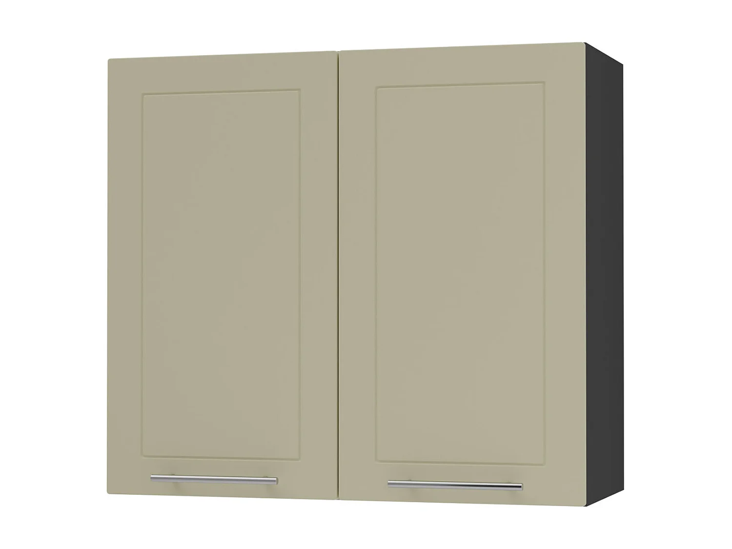 KÜCHENHÄNGESCHRANK Kvantum W3/80 Vanille Matt / Schwarz Matt 80 / 32,5 / 72cm