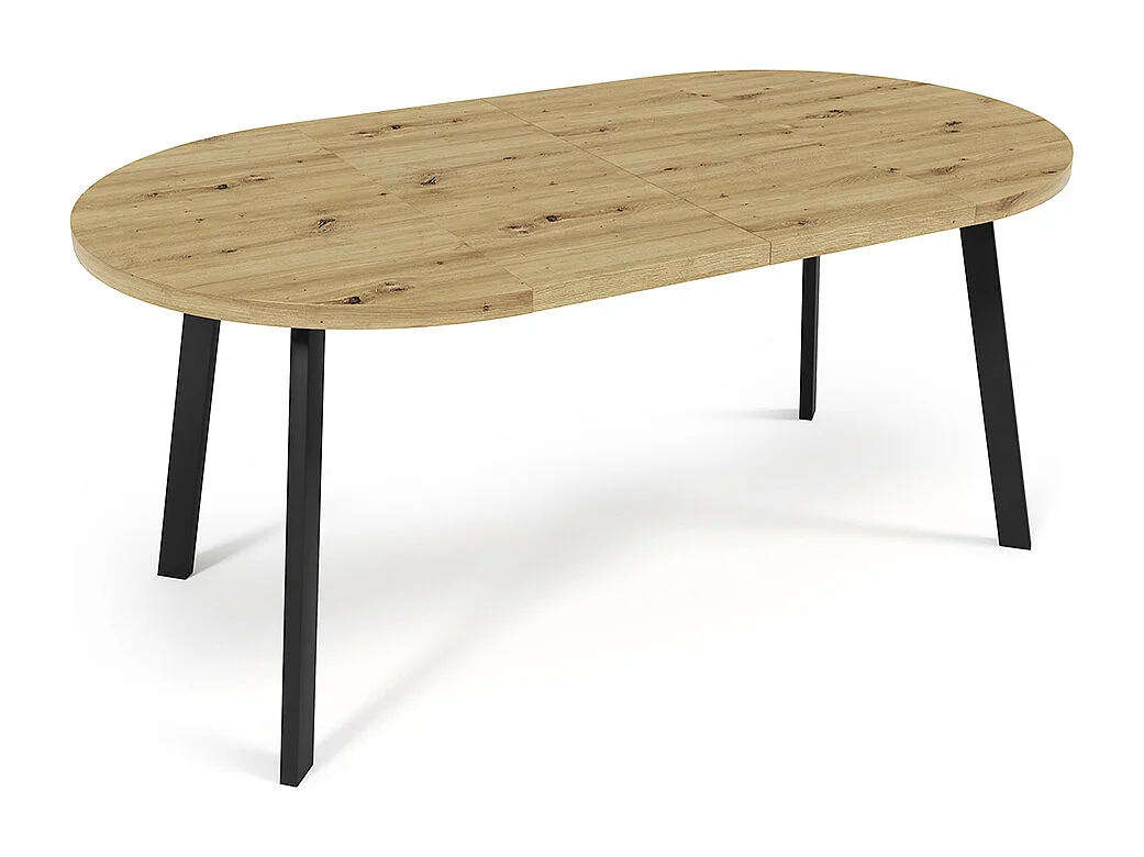 ESSTISCH Yavin Gold Craft Eiche / Schwarz 100/176 / 100 / 76cm