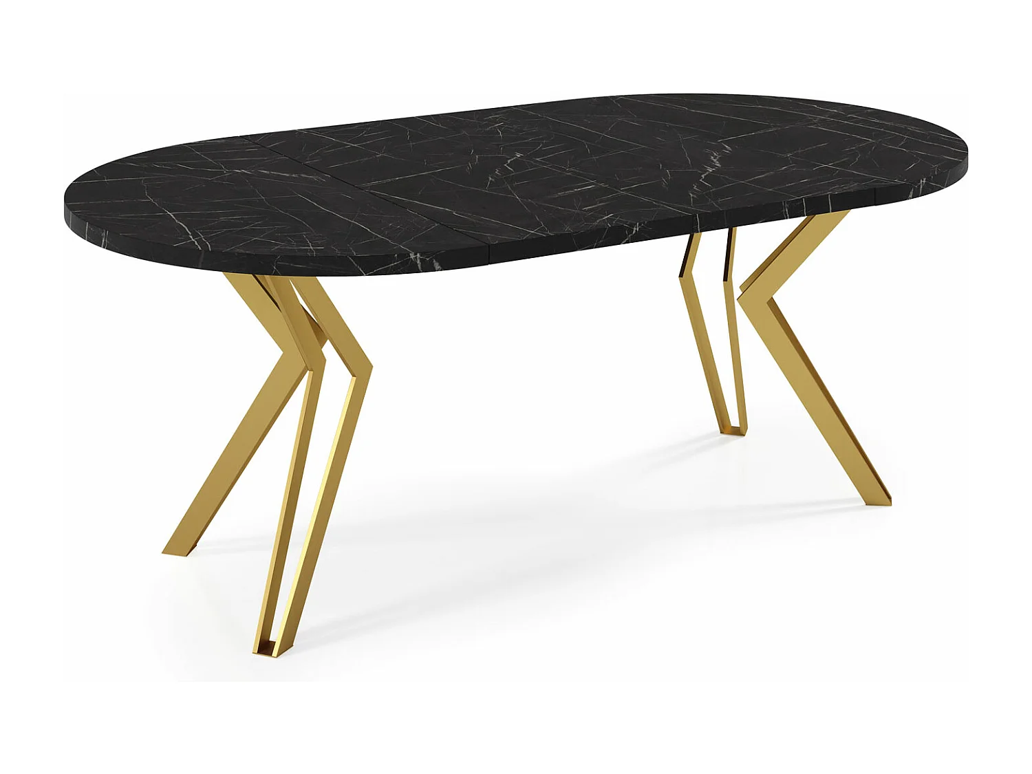 ESSTISCH Randi 120 Pietra Grigia Schwarz / Gold 120/196 / 120 / 76cm