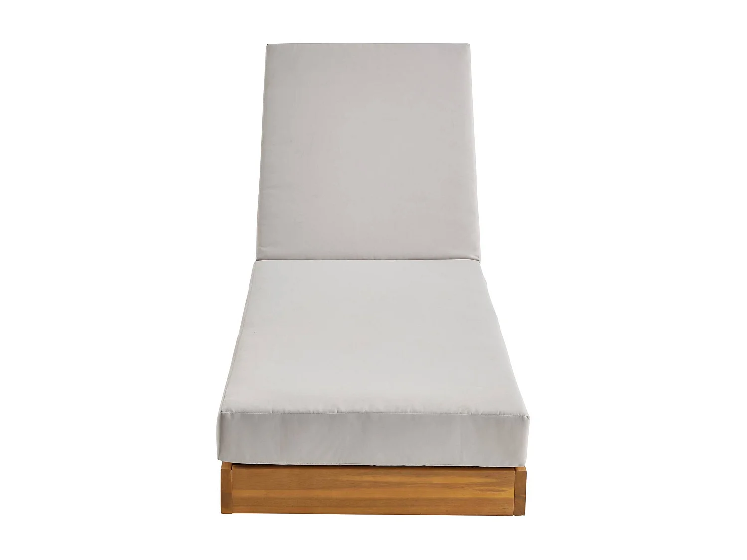 Lettino prendisole multi posizione in acacia con cuscino, beige