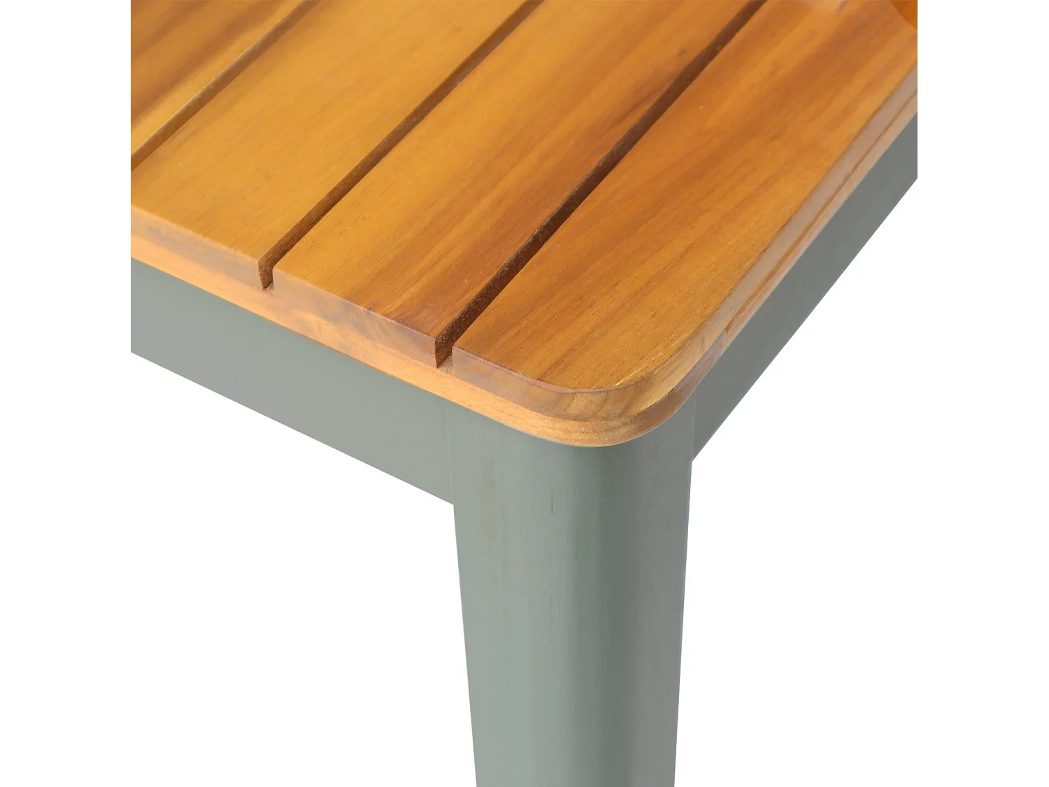 Table de jardin SENORA acacia kaki avec coins arrondis. 8 places. 160 x 90 x 75 cm