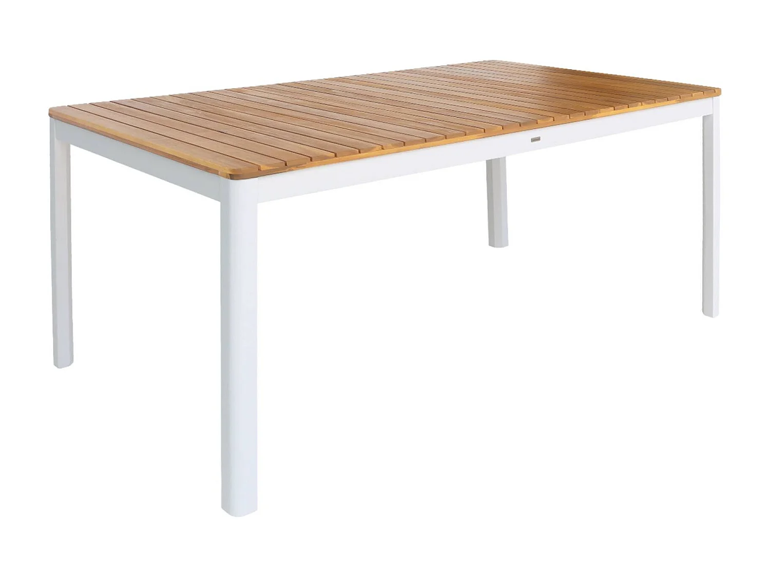 Table de jardin SENORA acacia blanc avec coins arrondis. 8 places. 160 x 90 x 75 cm