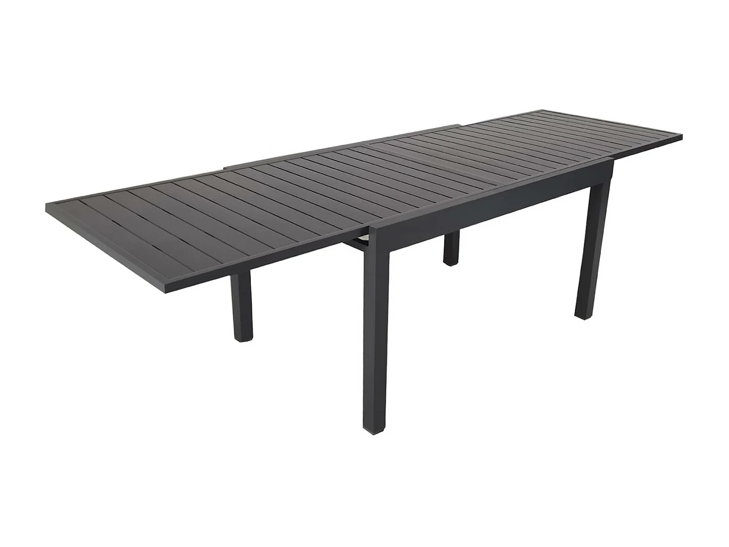 Table de jardin ELORA extensible aluminium anthracite. 8 places. 135 / 270 x 90 x 75 cm