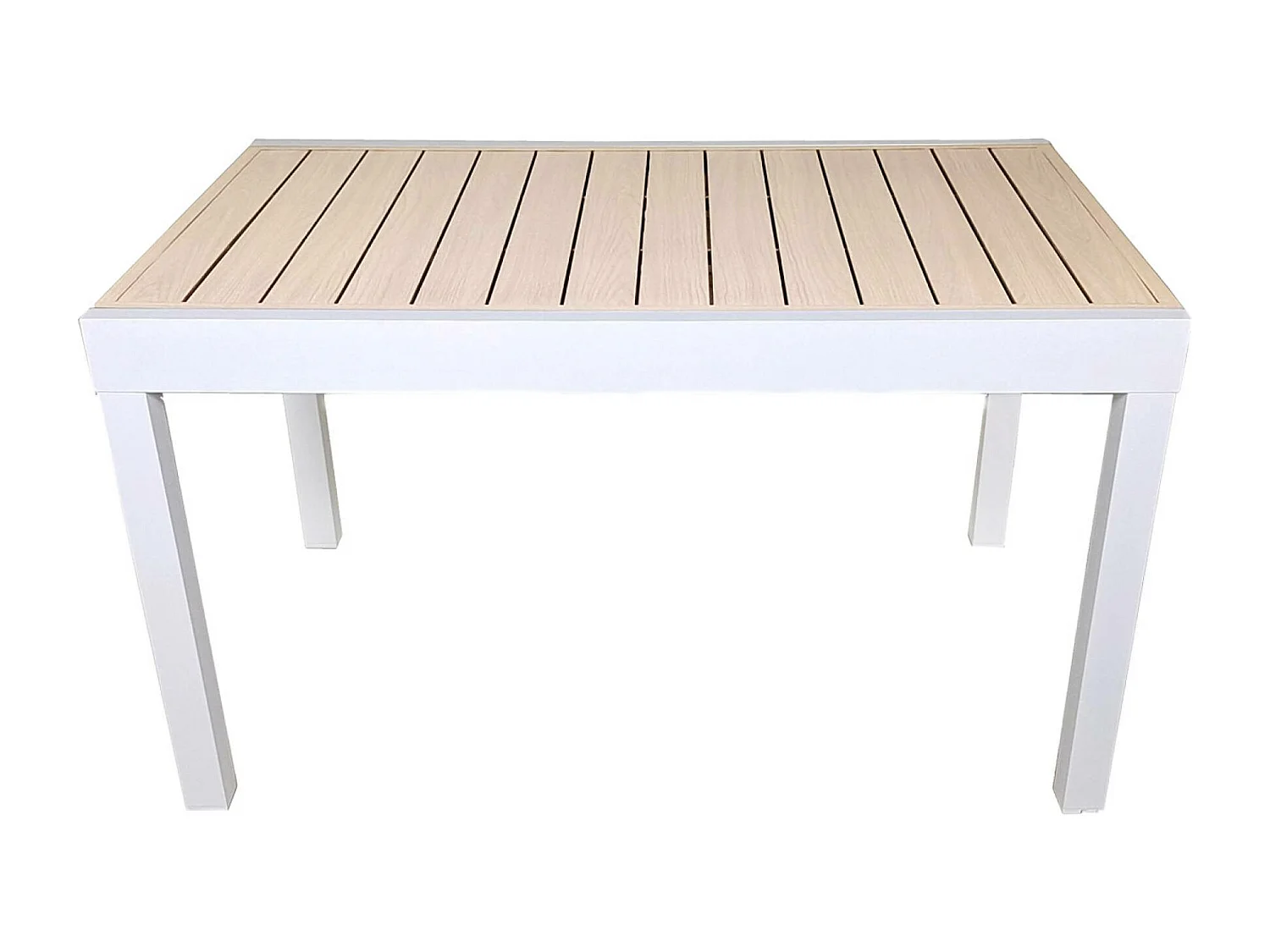 Tavolo da giardino allungabile in alluminio, 8 posti, bianco