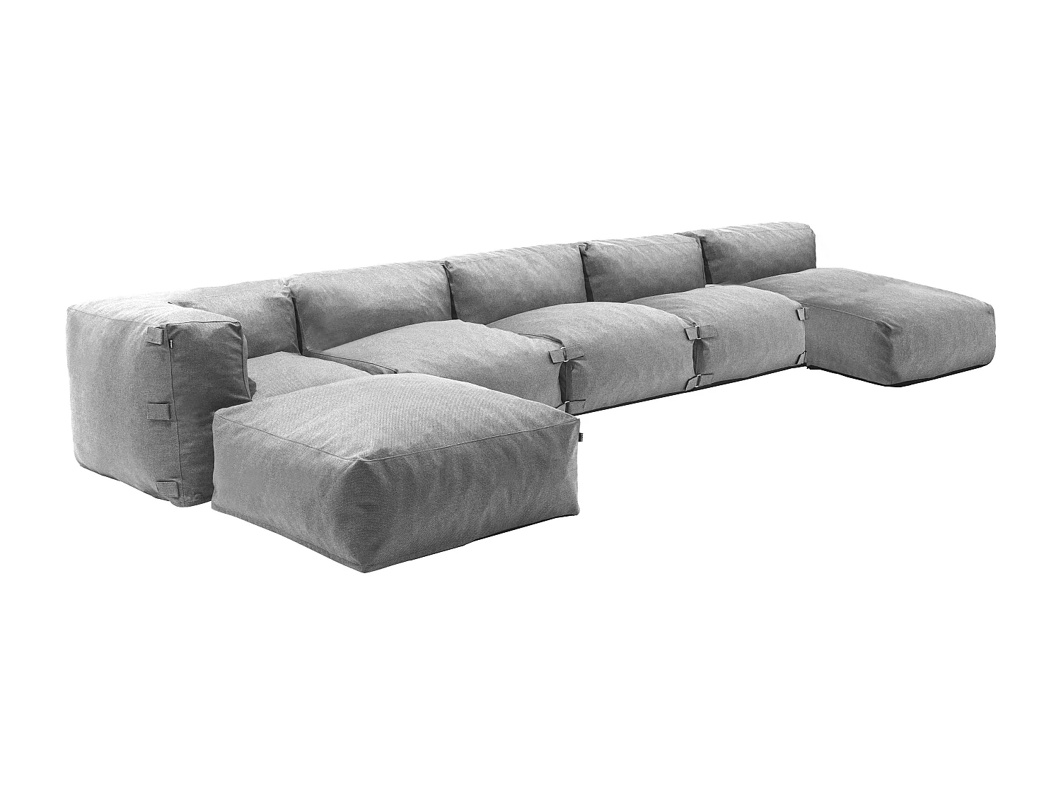 Salon de jardin modulable 6 places gris - Mixi