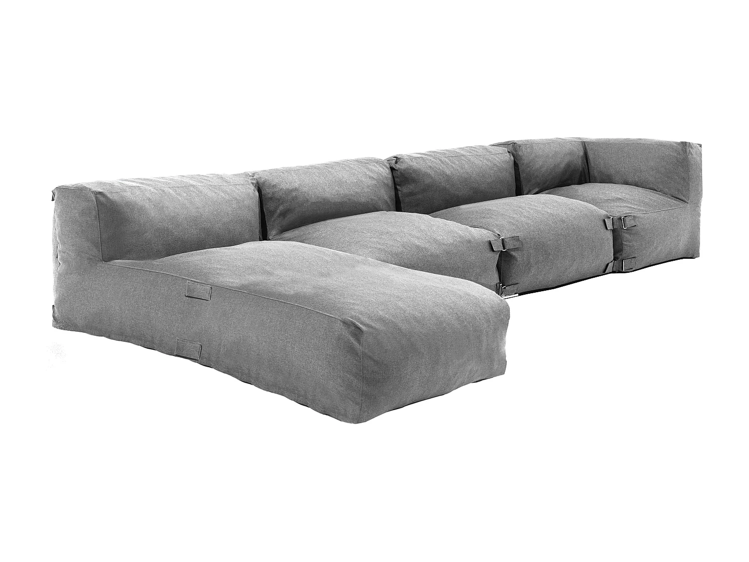 Salon de jardin modulable 4 places gris - Mixi