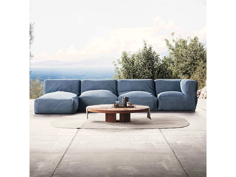 Salon de jardin modulable 4 places bleu pacific - Mixi
