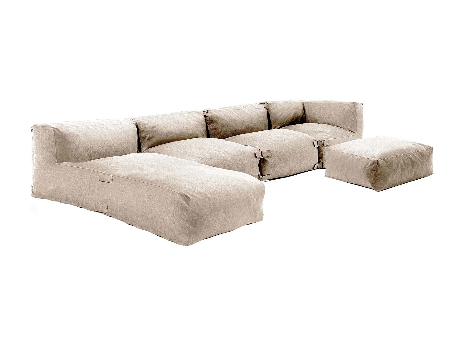 Salon de jardin modulable 5 places beige - Mixi