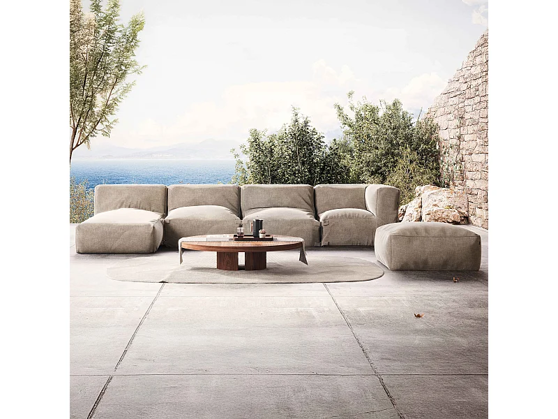 Salon de jardin modulable 5 places beige - Mixi