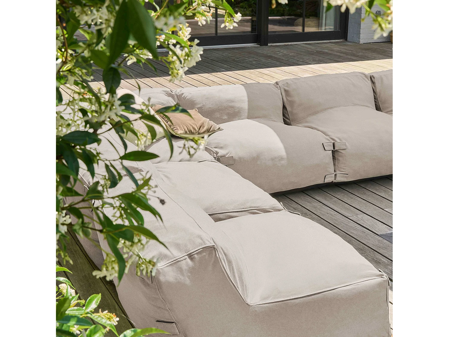 Salon de jardin modulable 8 places beige - Mixi