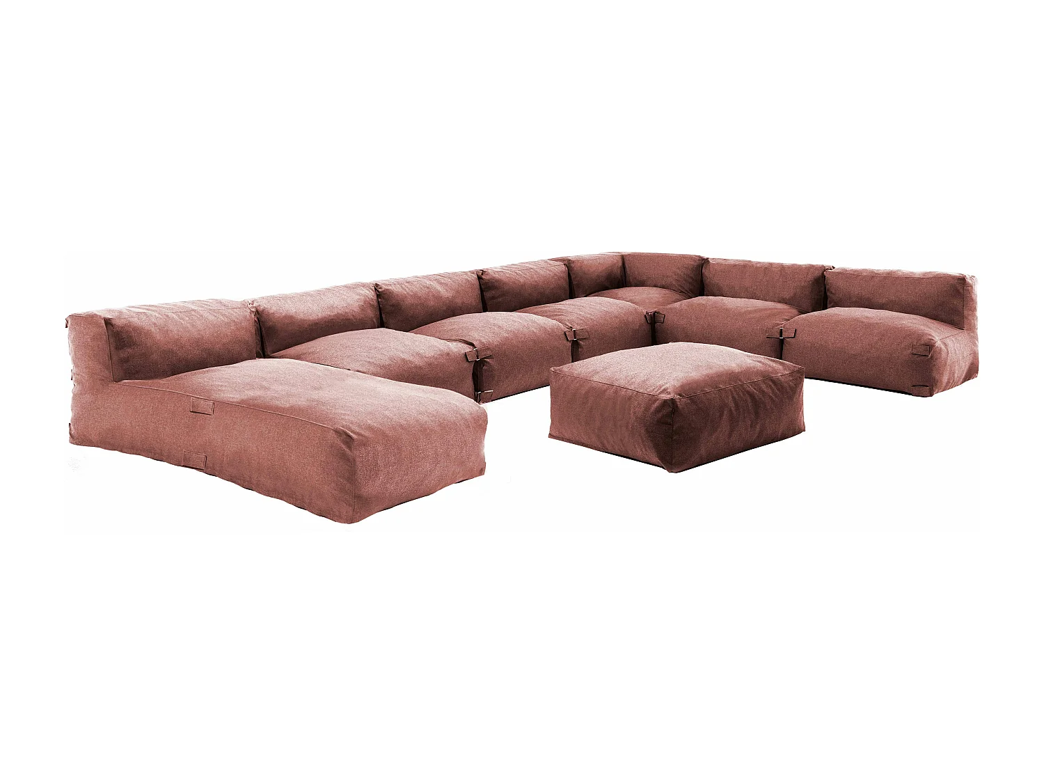 Salon de jardin modulable 8 places terracotta - Mixi