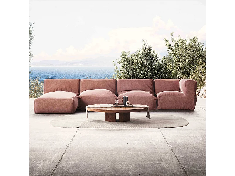 Salon de jardin modulable 4 places terracotta - Mixi