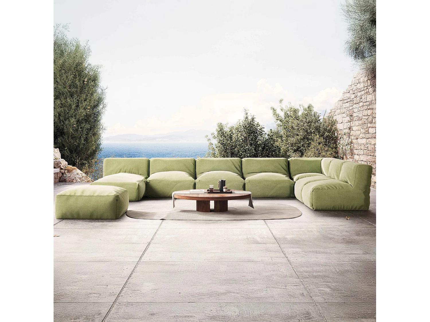 Modulaire tuinset 8 zitplaatsen groen cactus