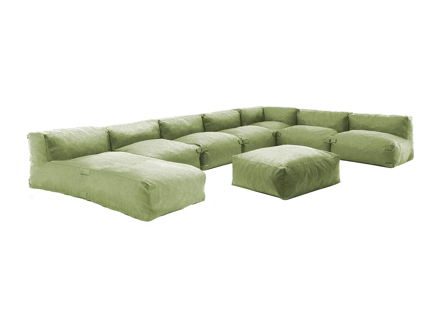 Salon de jardin modulable 8 places vert cactus - Mixi