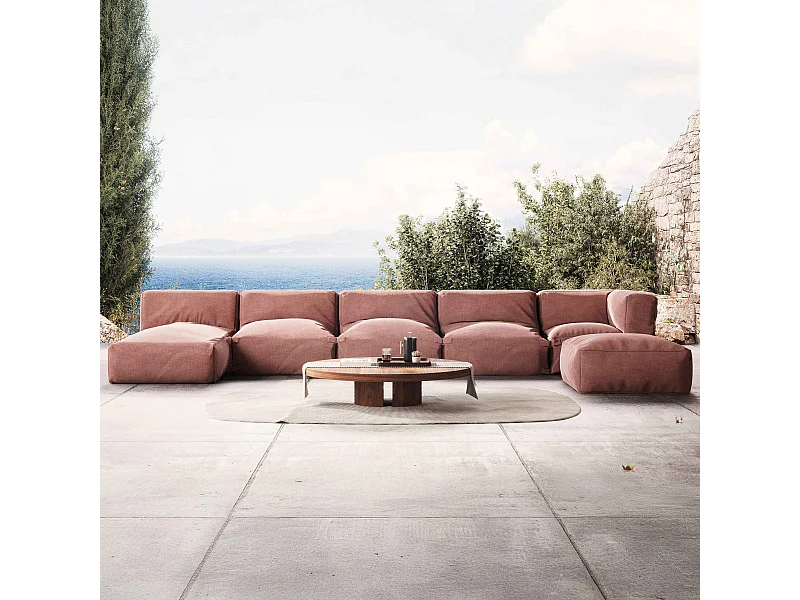 Salon de jardin modulable 6 places terracotta - Mixi