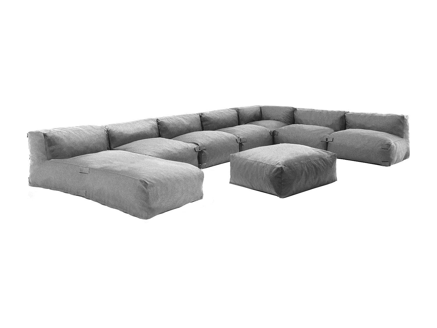 Modulaire tuinset 8 zitplaatsen grijs