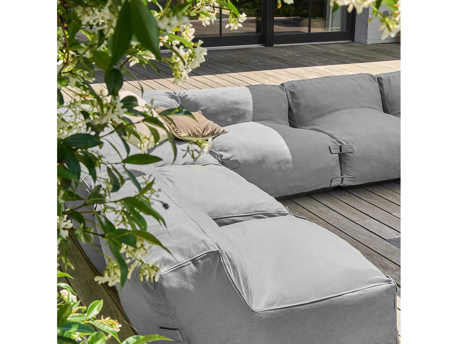 Modulaire tuinset 8 zitplaatsen grijs