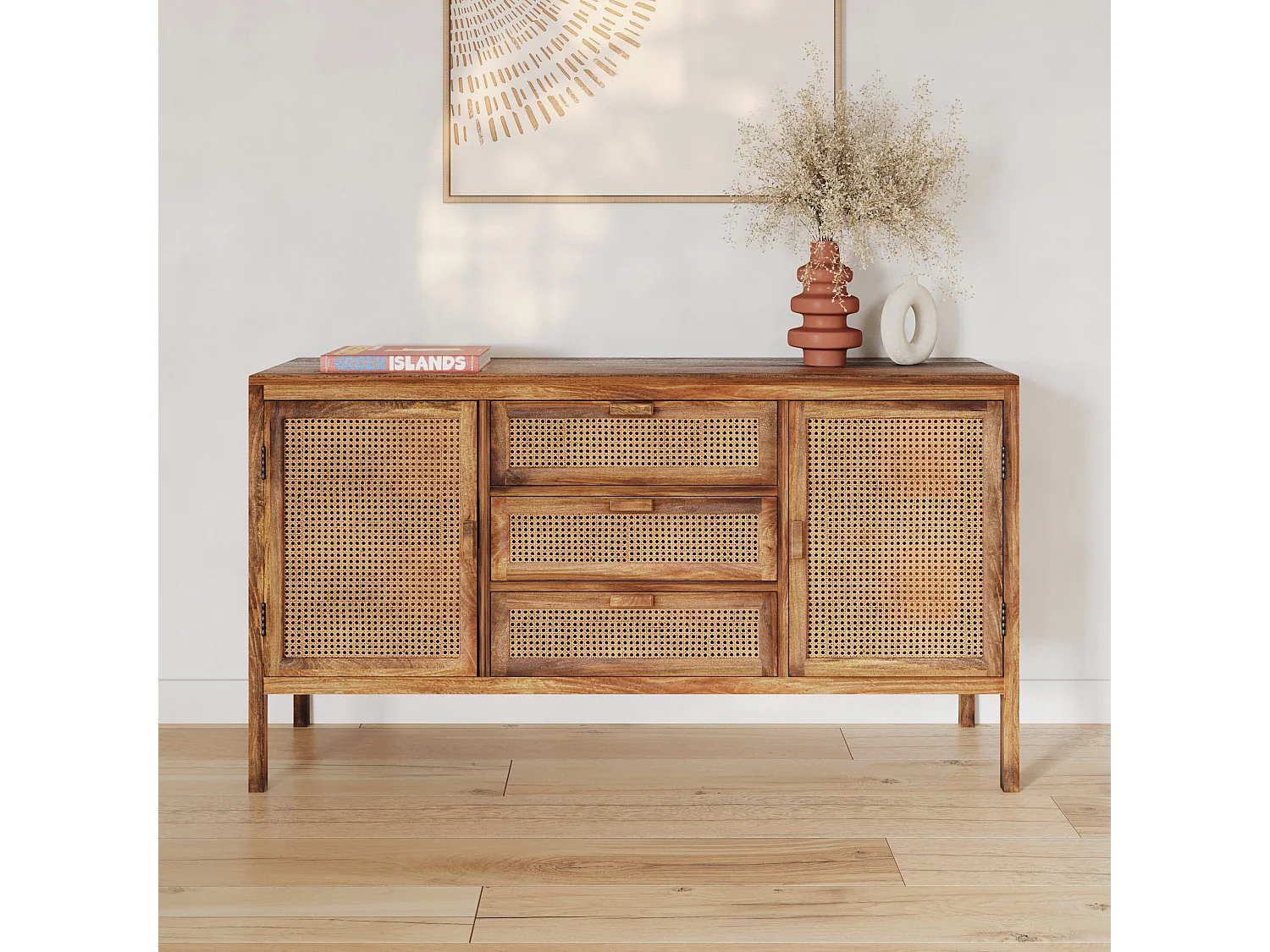 Ensemble buffet et meuble TV en bois - Tiki