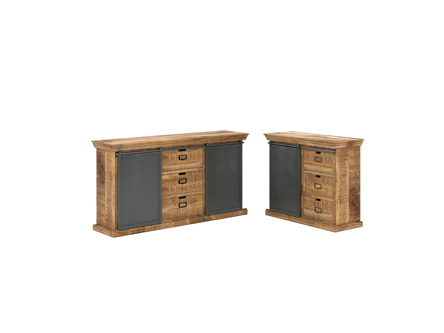 Due buffet in legno di mango, uno medio e uno piccolo - Tabuk