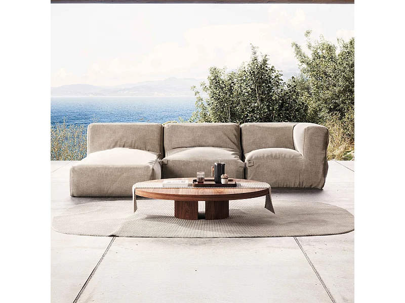 Salon de jardin modulable 3 places beige - Mixi