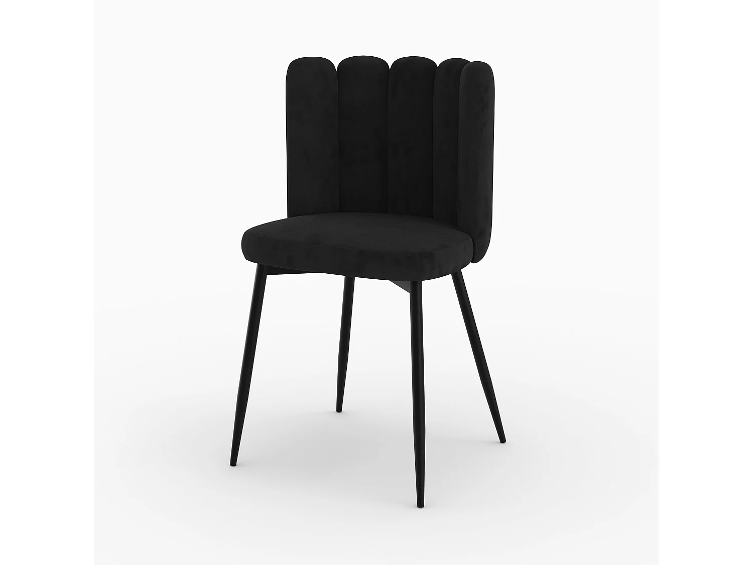 Chaise en velours noir et pieds en métal noir - Rosy