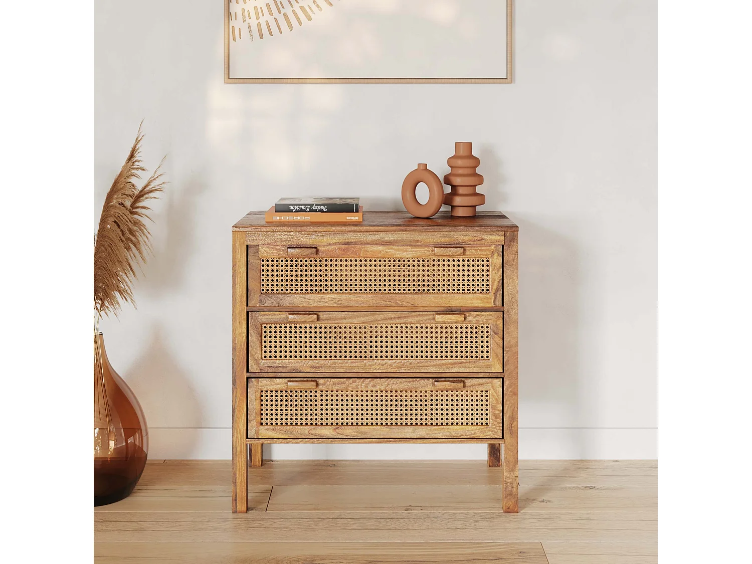 Ensemble commode et armoire en bois - Tiki