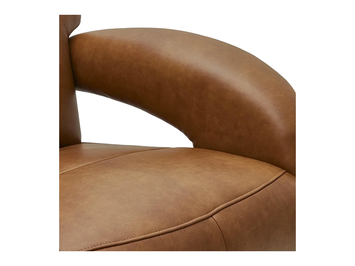 Fauteuil relax électrique Bull - Cuir et métal - Marron