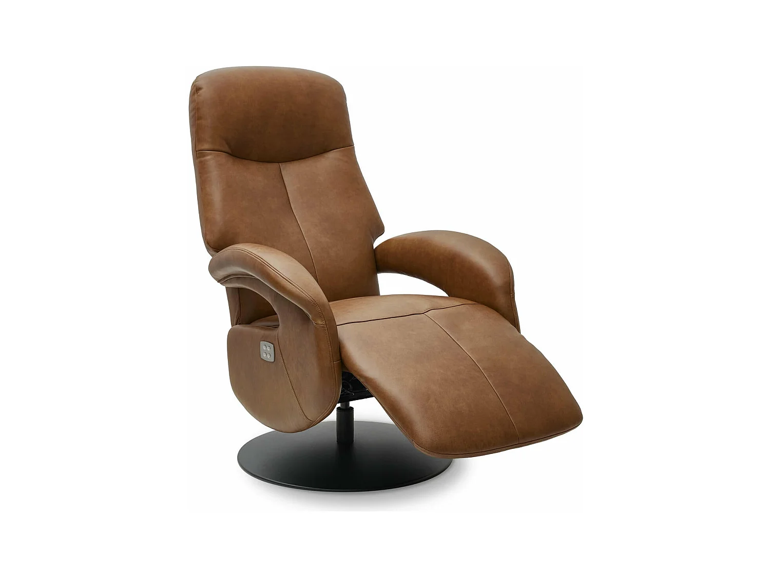 Elektrische relaxfauteuil Bull - Leer & metaal - Bruin