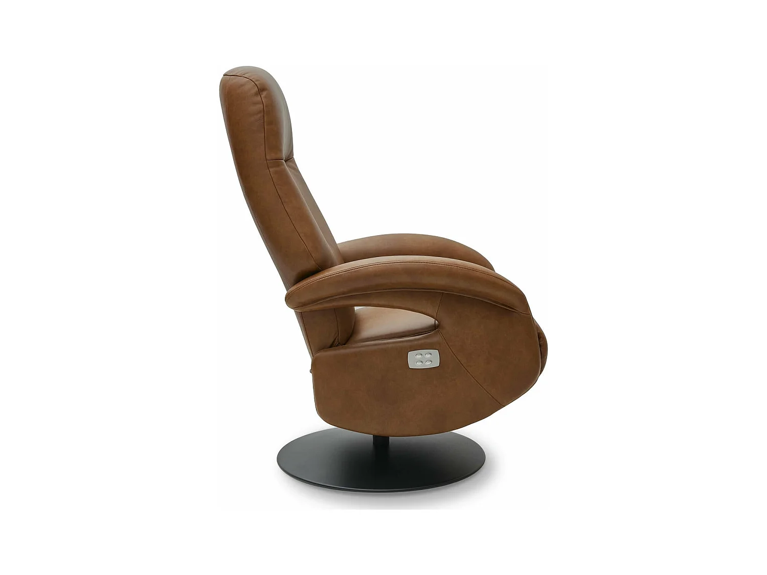 Elektrische relaxfauteuil Bull - Leer & metaal - Bruin
