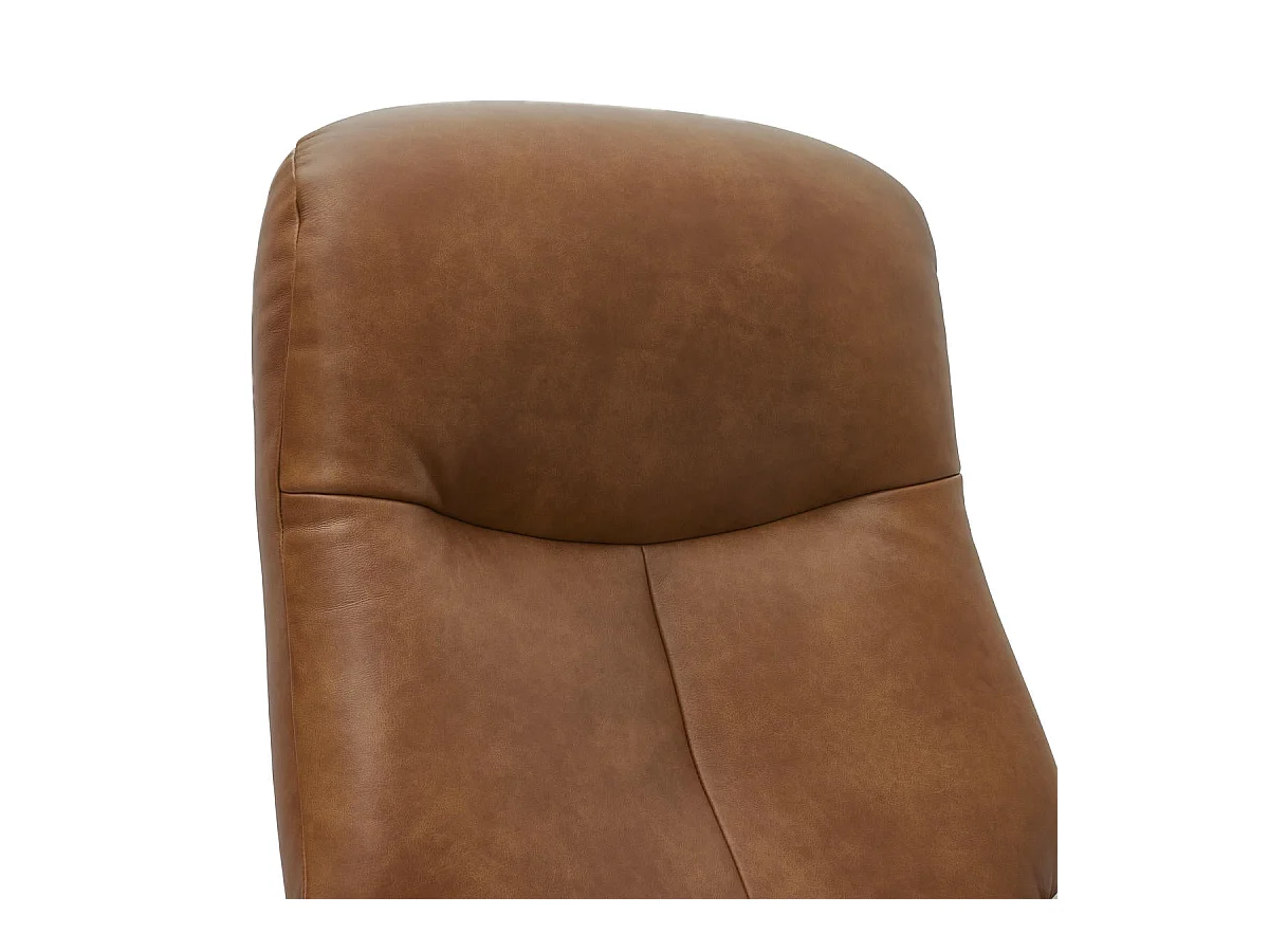 Elektrische relaxfauteuil Bull - Leer & metaal - Bruin