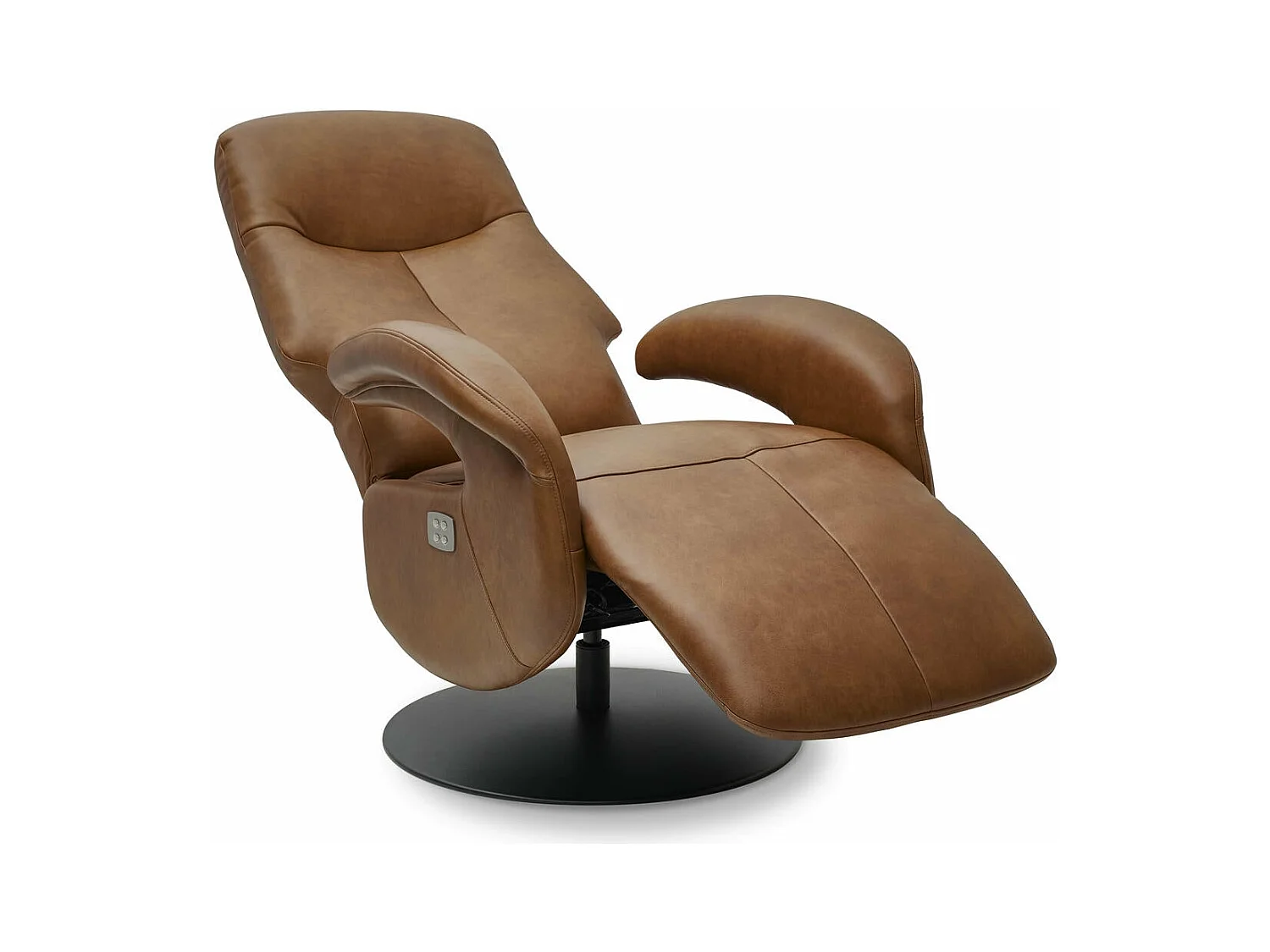 Elektrische relaxfauteuil Bull - Leer & metaal - Bruin