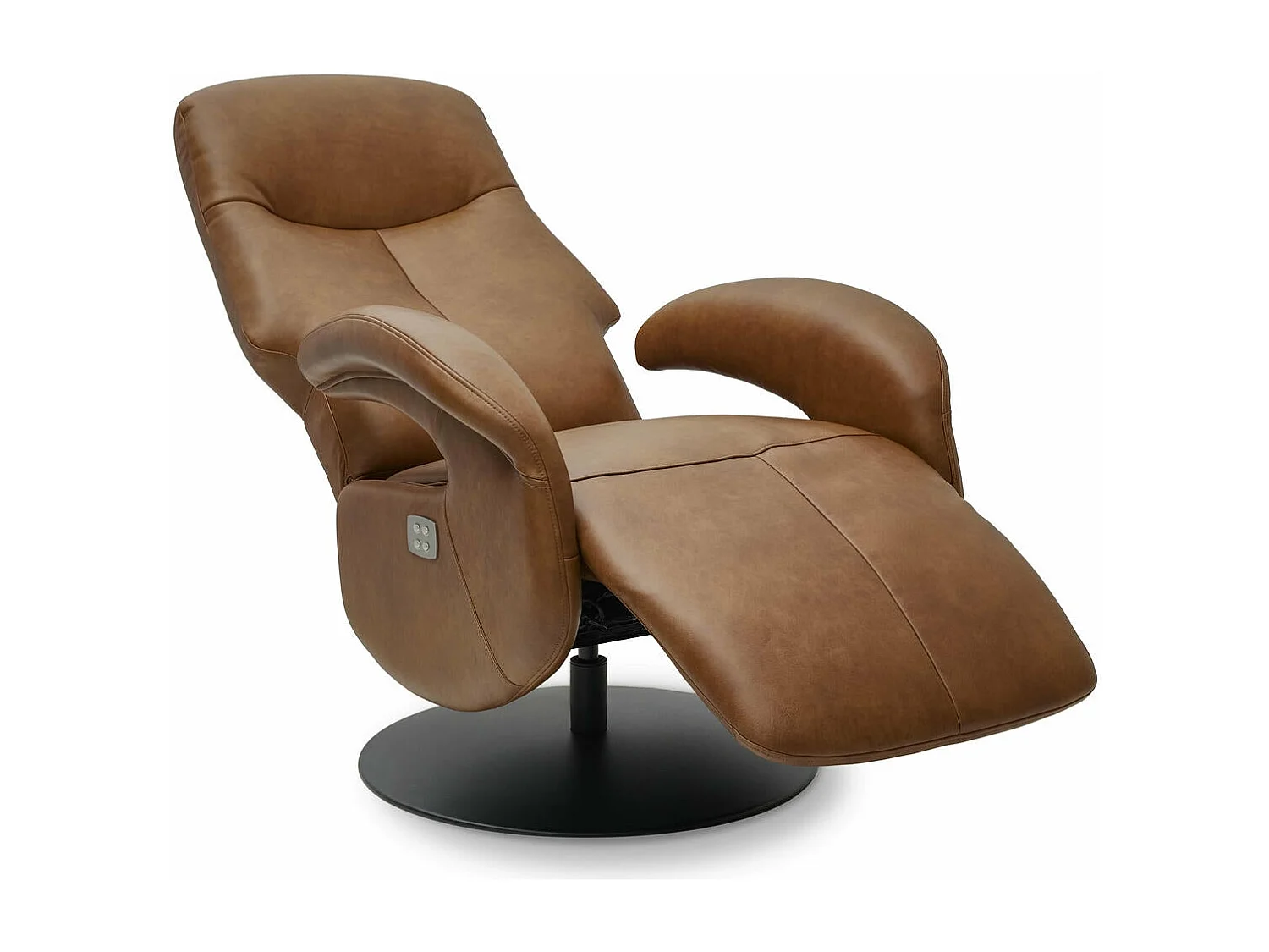 Elektrische relaxfauteuil Bull - Leer & metaal - Bruin