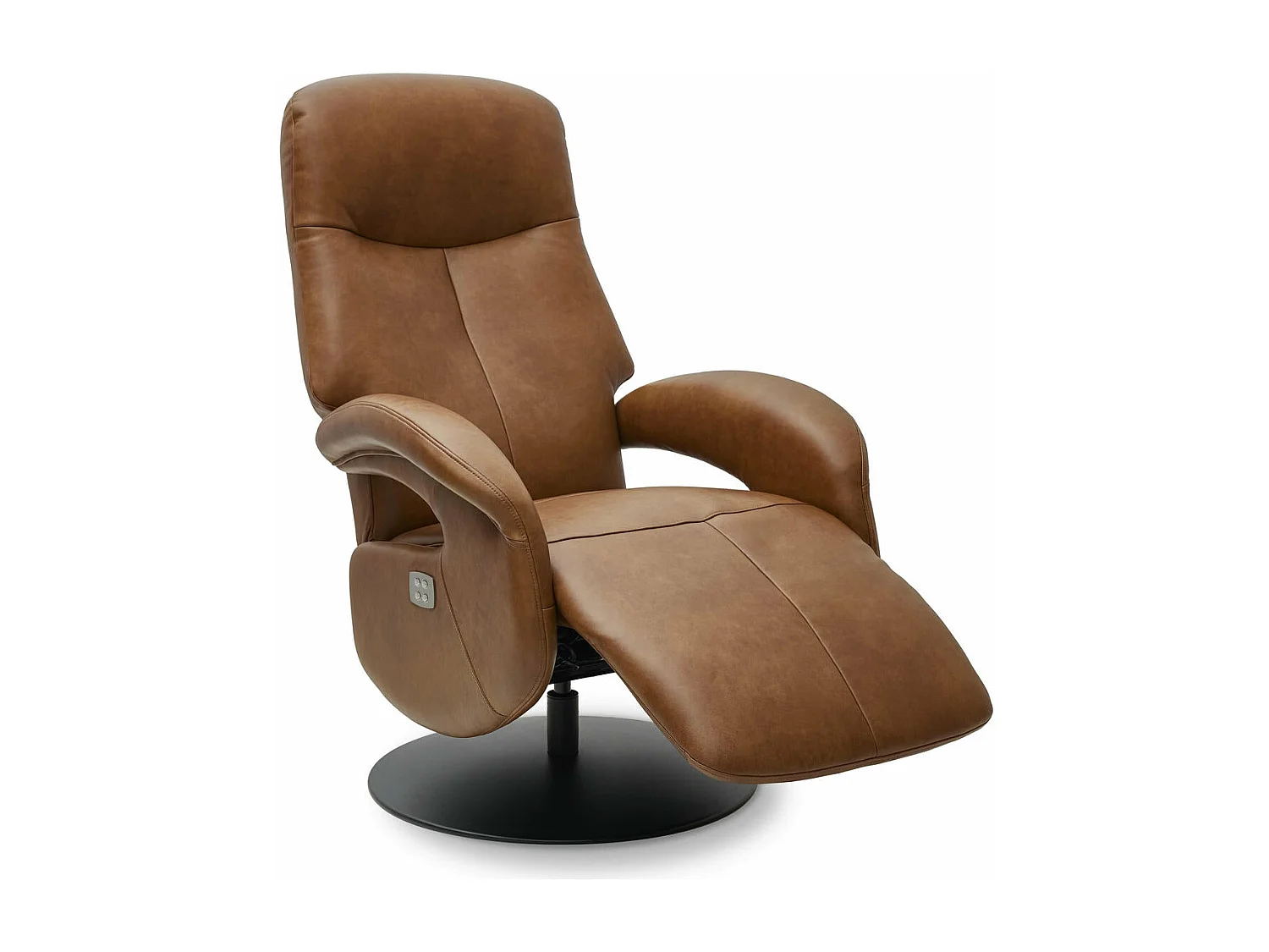 Elektrische relaxfauteuil Bull - Leer & metaal - Bruin