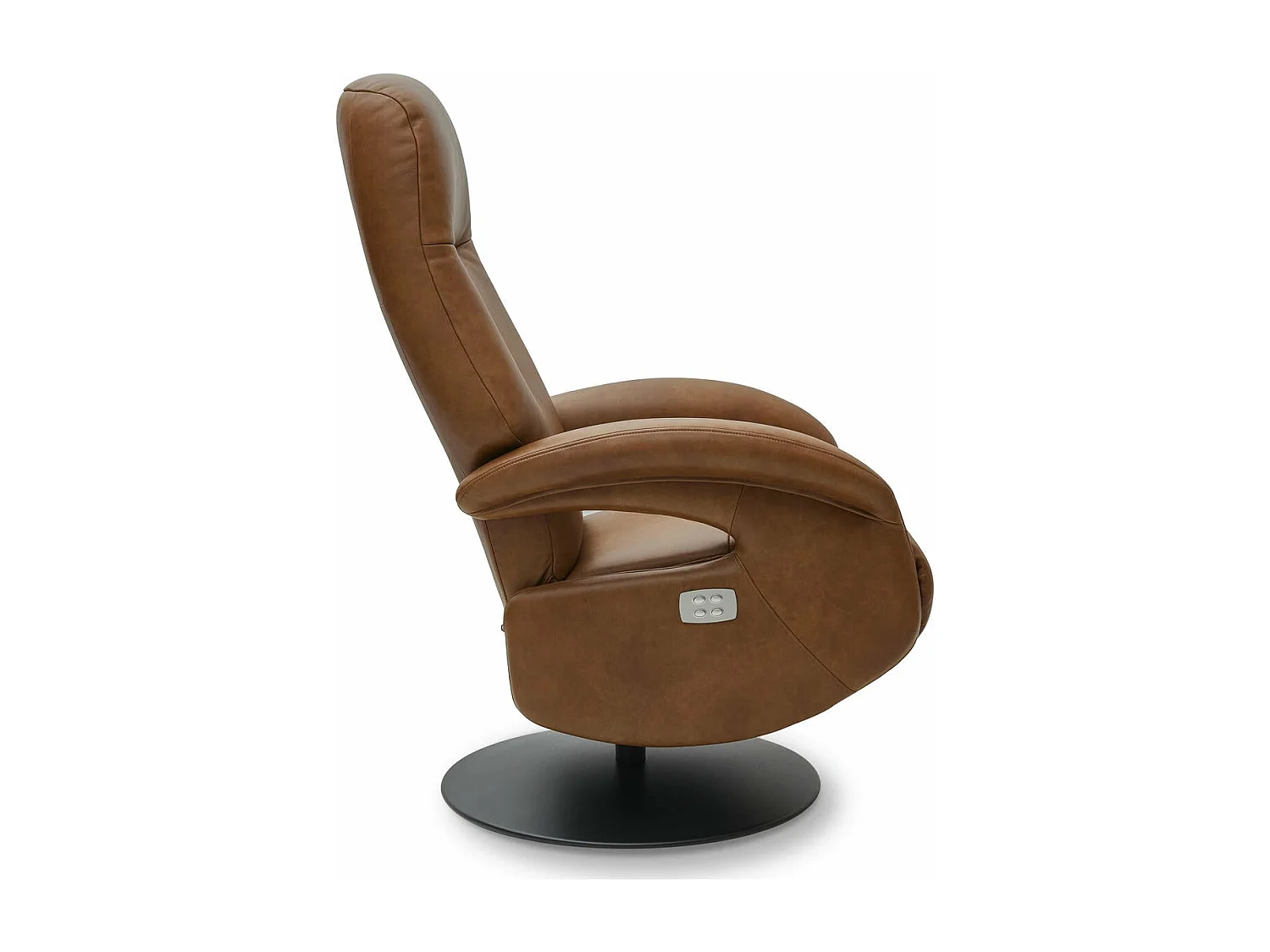 Elektrische relaxfauteuil Bull - Leer & metaal - Bruin