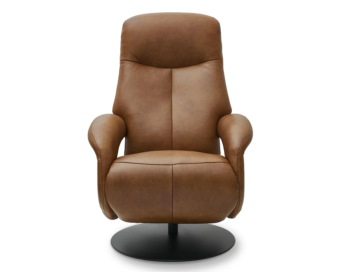 Fauteuil relax électrique Bull - Cuir et métal - Marron