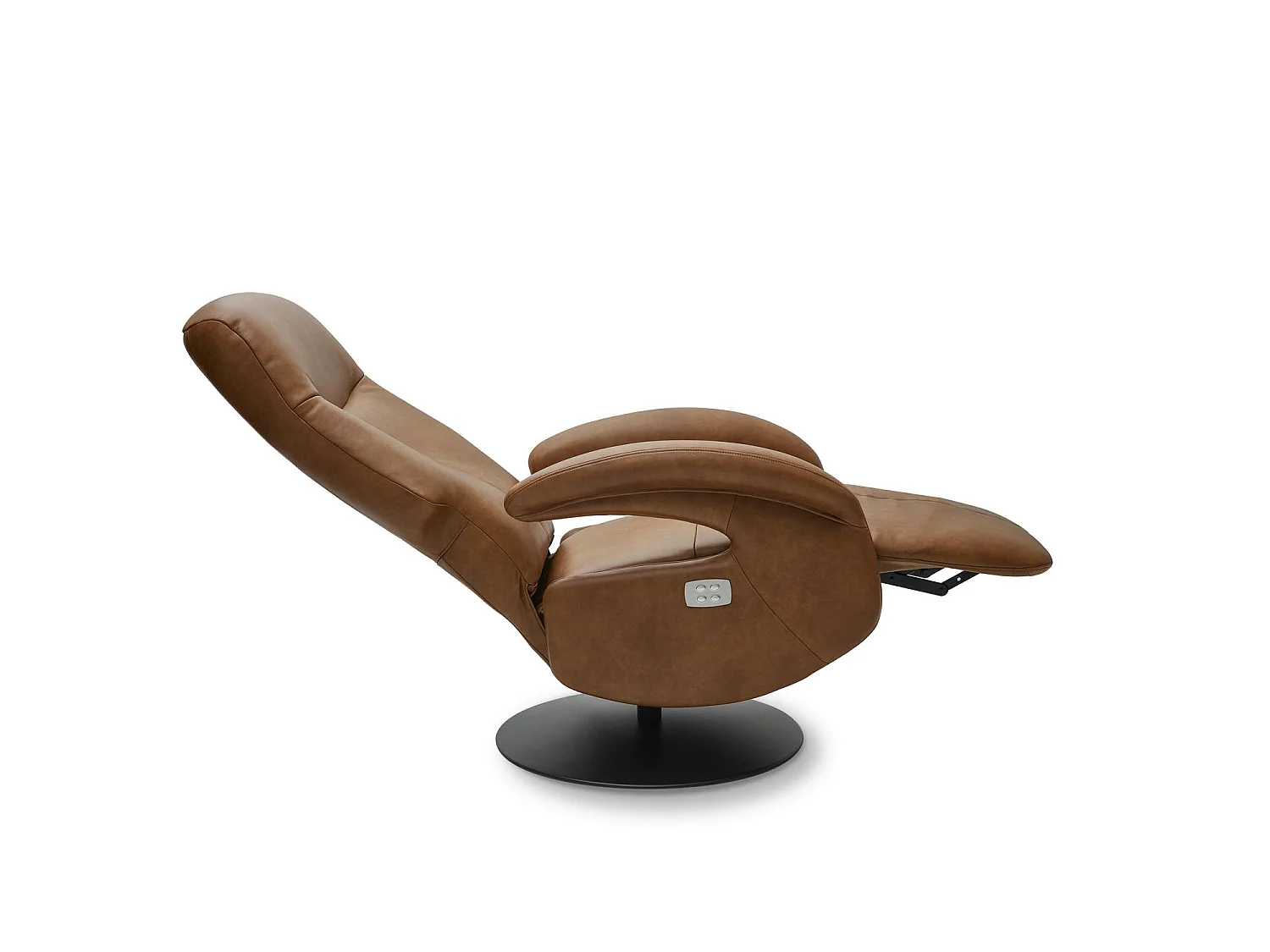 Fauteuil relax électrique Bull - Cuir et métal - Marron