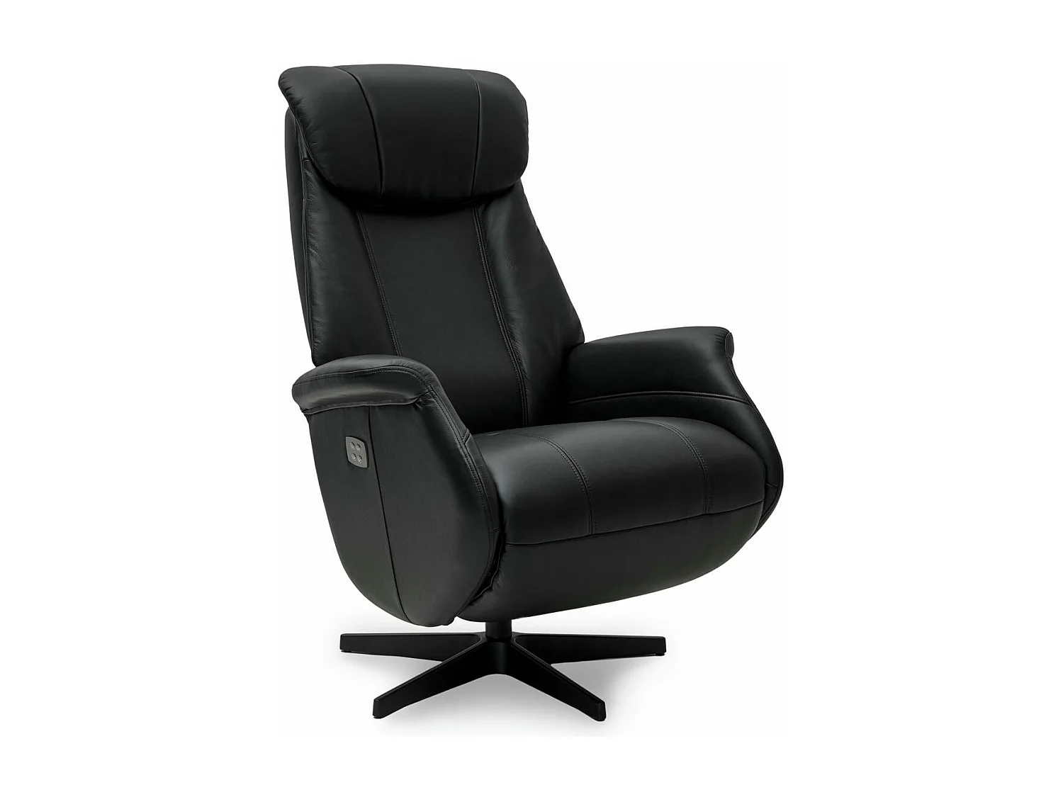 Fauteuil relax électrique Bonanza - Cuir et métal - Noir