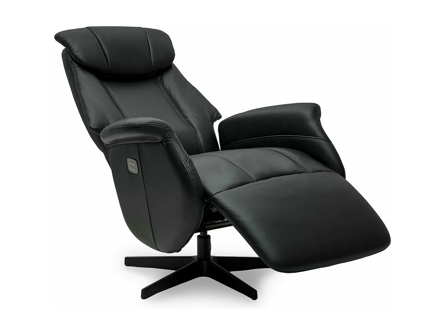 Fauteuil relax électrique Bonanza - Cuir et métal - Noir