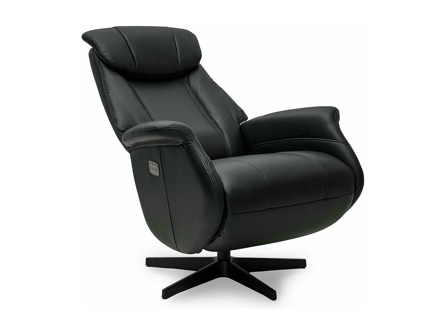 Fauteuil relax électrique Bonanza - Cuir et métal - Noir