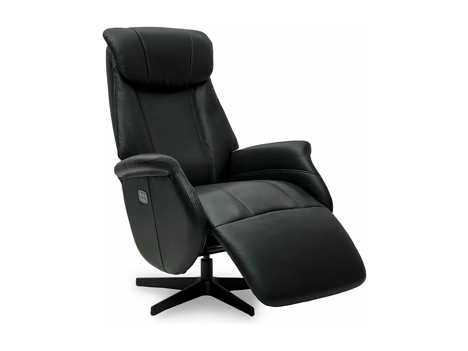 Fauteuil relax électrique Bonanza - Cuir et métal - Noir