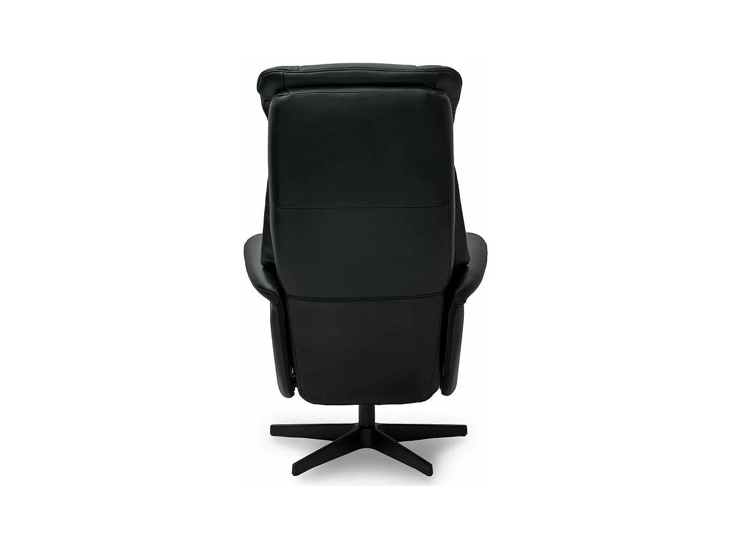 Elektrische relaxfauteuil Bonanza - Leer & metaal - Zwart