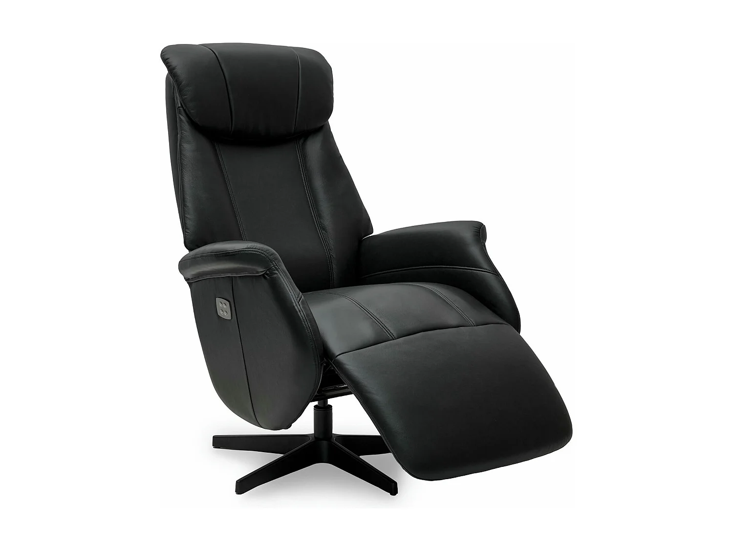 Fauteuil relax électrique Bonanza - Cuir et métal - Noir